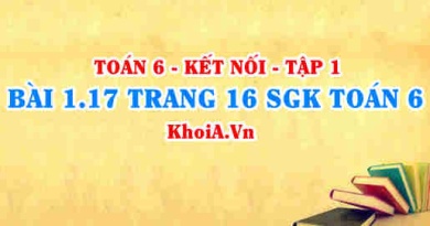 Bài 1.17 trang 16 SGK Toán 6 tập 1 Kết nối tri thức